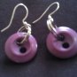 PURPLE BUTTON EARRINGS