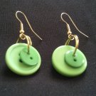 GREEN DOUBLE BUTTON EARRINGS