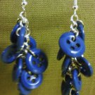 BLUE DANGLE BUTTON EARRINGS