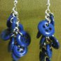 BLUE DANGLE BUTTON EARRINGS