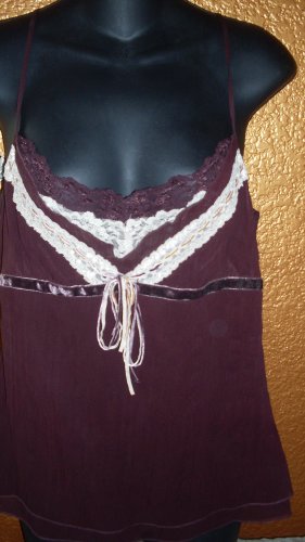 Bebe silk maroon tank top medium