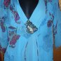 Bebe silk sheer patterned shirt with sequined tank top
