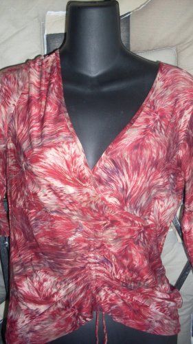 Red patterned Bebe top