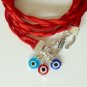 Evil Eye Red Braided Wrap Bracelet