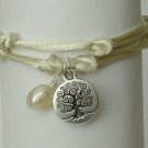 Tree of Life, Pearl Wrap Charm Bracelet.
