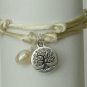 Tree of Life, Pearl Wrap Charm Bracelet.