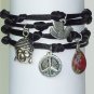 Buddha, Peace Sign, Dove Wrap Charm Bracelet. Jewelry by CharmedDesign1012