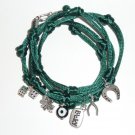 Lucky Charms - Dice, Four Leaf Clover, Horseshoe, Evil Eye, Wishbone Wrap Bracelet
