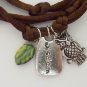 Owl, Wisdom Word Charm Wrap Bracelet