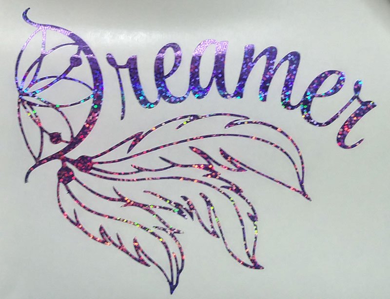 Holographic Purple Sequins Indian Dreamcatcher Dreamer Car Window Laptop Decal Sticker