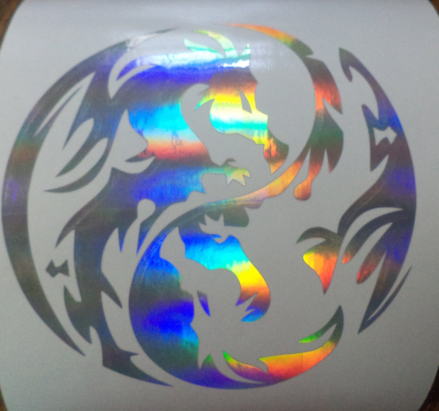 Holographic Chinese Tribal Dragon Car Window Laptop Decal Sticker