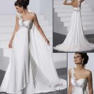 free shipping wholesale Top chiffon wedding gown with count train any size 7723