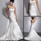 Ivory soft satin Maggie Sottero wedding gown with count train 7684