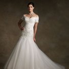 Custom made White Brand Modern Floor-lenght Meimaid fine workmanship wedding gown 11085