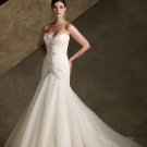 Sweet heart Ball Gown Chapel train Floor-lenght organza Bridal Dress 11080