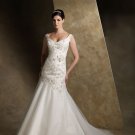 Custom made embroidery beads Ball Gown dress with chapel dress Wedding Dress 11078