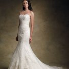 Custom made White Brand Modern Floor-lenght Meimaid fine workmanship wedding gown 1943