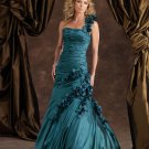 Custom made Floor-lenght taffeta fine hand work flower party dress 110940