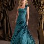 Custom made Floor-lenght taffeta fine hand work flower party dress 110940