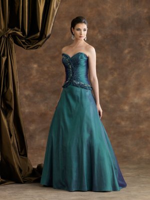 Custom made Sweet Heart Floor-lenght taffeta fine hand work flower party dress 110934