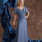 Free Shipping Custom made Floor-lenght Chiffon Beads party dress 110930