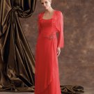 Free Shipping Custom made Floor-lenght Chiffon Beads party dress 110928