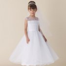 hot sell cheap high-quality Custom made white floor-lenght first christening dress 110308