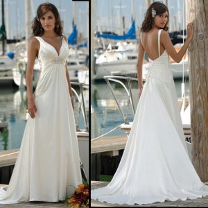 hot sell Custom made A-line sweep train Wedding Gown 3274