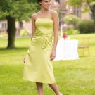 Elegant Brand Free Shipping Custom made Tea-lenght Satin Bridesmaid dress 110028