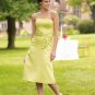 Elegant Brand Free Shipping Custom made Tea-lenght Satin Bridesmaid dress 110028