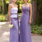 A-line Mermaid Free Shipping Custom made Sleeveless Floor-lenght satin Bridesmaid dress 110008
