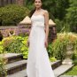A-line sleeveless Custom made white chiffon Wedding dress 110138
