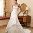 Mermaid sweet heart Custom made white taffeta beads bridal gown 110204