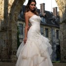 Ball Gown sleeveless Sweet heart floor-lenght organza bridal dress 891