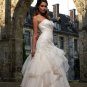 Ball Gown sleeveless Sweet heart floor-lenght organza bridal dress 891