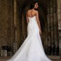long sleeves floor lenght embroidery beads organza wedding dress 894