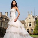 Ball Gown floor lenght embroidery beads organza wedding dresses 896