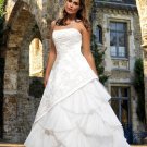 Ball Gown floor lenght embroidery beads organza and satin wedding dresses 897