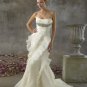 Merimaid floor-lenght sleeveless beads organza wedding Gown 5581