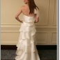 Gorgeous Column floor lenght one shoulder soft satin wedding dresses 6212