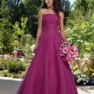 A-line Free Shipping Custom made Sleeveless Floor-lenght purple organza Party dress 0025
