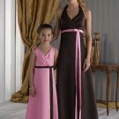 Classic Custom made Floor-lenght halter satin Party dress 009