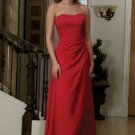 Free shipping Gorgeous Custom made Floor-lenght  red satin Evening dress 017