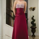 Gorgeous Custom made Floor-lenght  burgundy satin Evening dress 7313