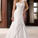Guaranteed quality floor lenght one shoulder taffeta wedding dress WD1000