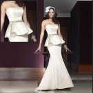 Particular Mermaid  floor lenght sleeveless satin  wedding dress 96896