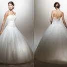Stunning Ball gown floor lenght satin and soft net wedding dress WD145