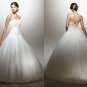Stunning Ball gown floor lenght satin and soft net wedding dress WD145
