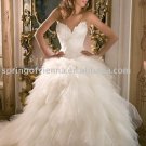 free shipping custom made Royal Ball Gown floor-lenght V-neck wedding dresses 154