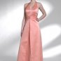 China Wholesale Elegant A-line floor-lenght Halter satin evening dresses LBD584